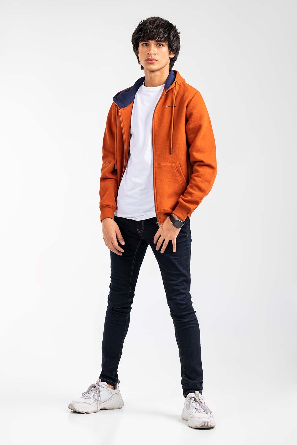 Rust Fashion Zipper Hoodie JKT-HZJ-D45-02