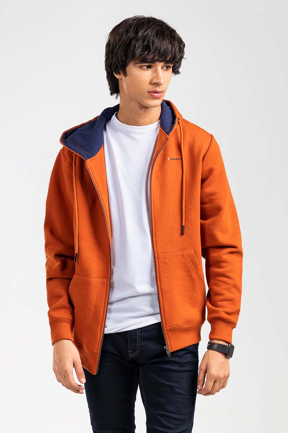 Rust Fashion Zipper Hoodie JKT-HZJ-D45-02