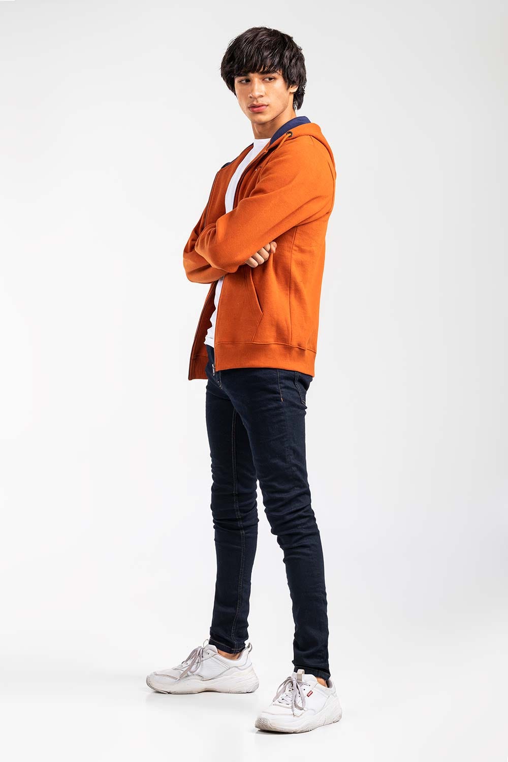 Rust Fashion Zipper Hoodie JKT-HZJ-D45-02