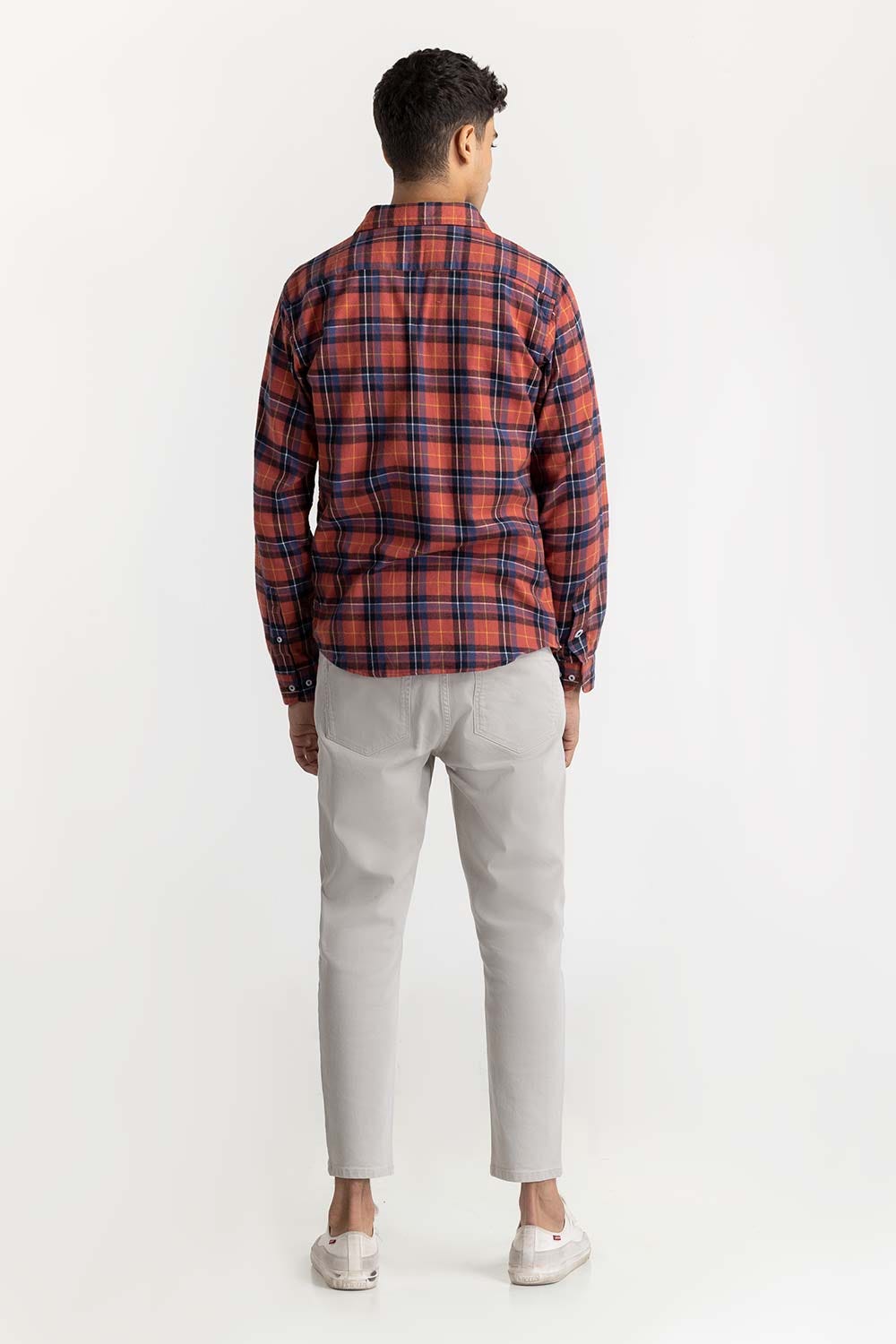 Rusty Red Checkered Button-Down Shirt 224-117-027