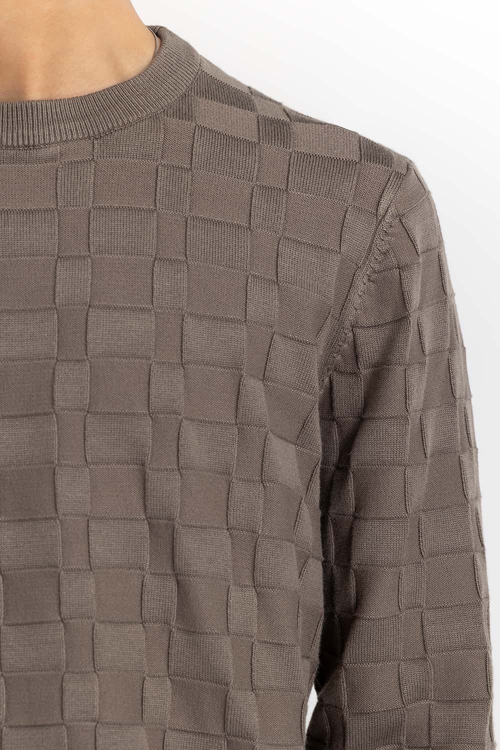 Sage Textured Crew Neck Sweater SWT-FFSCN22-245