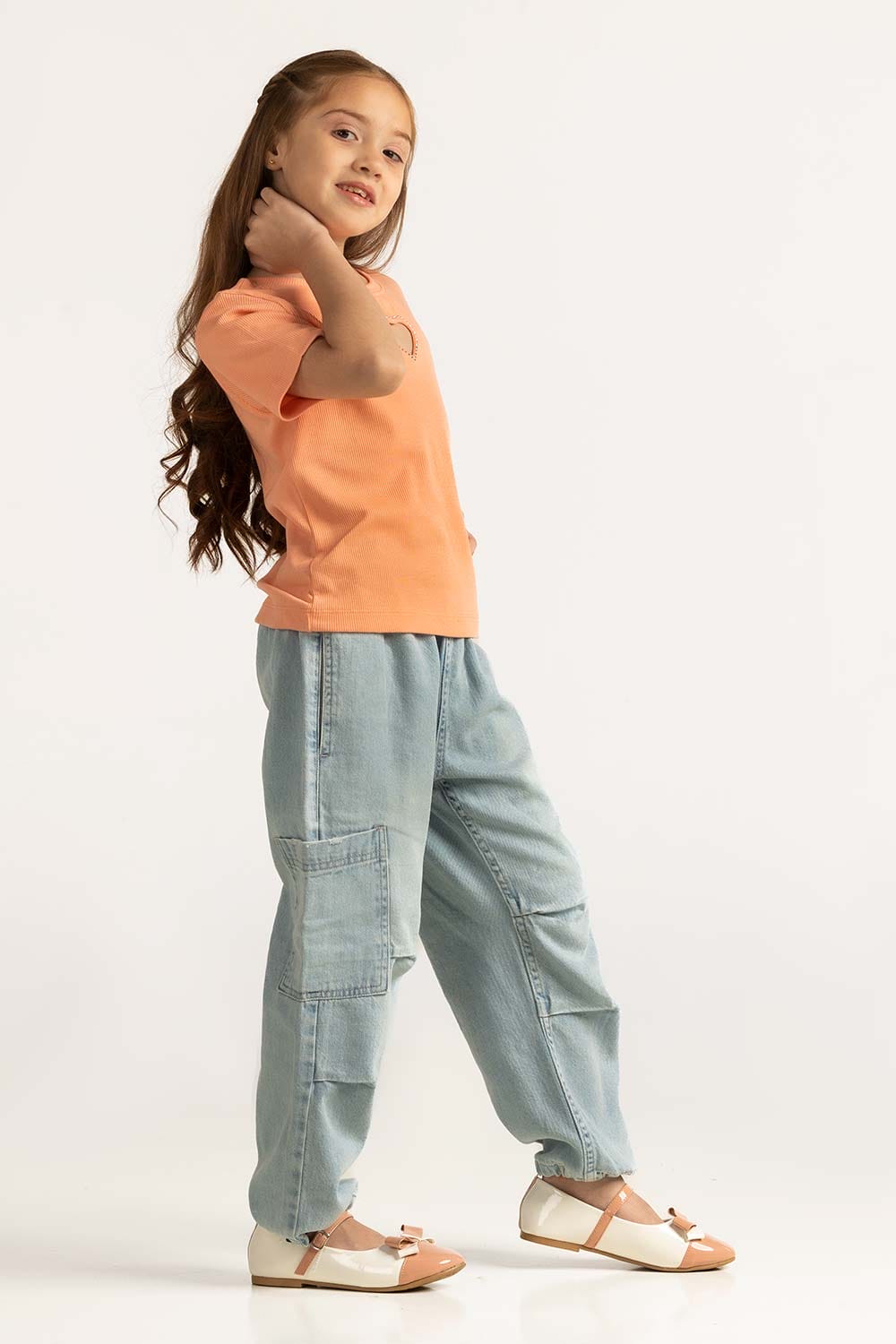 Salmon Junior Girl Knit Printed Tee JG-TS-SS24-017