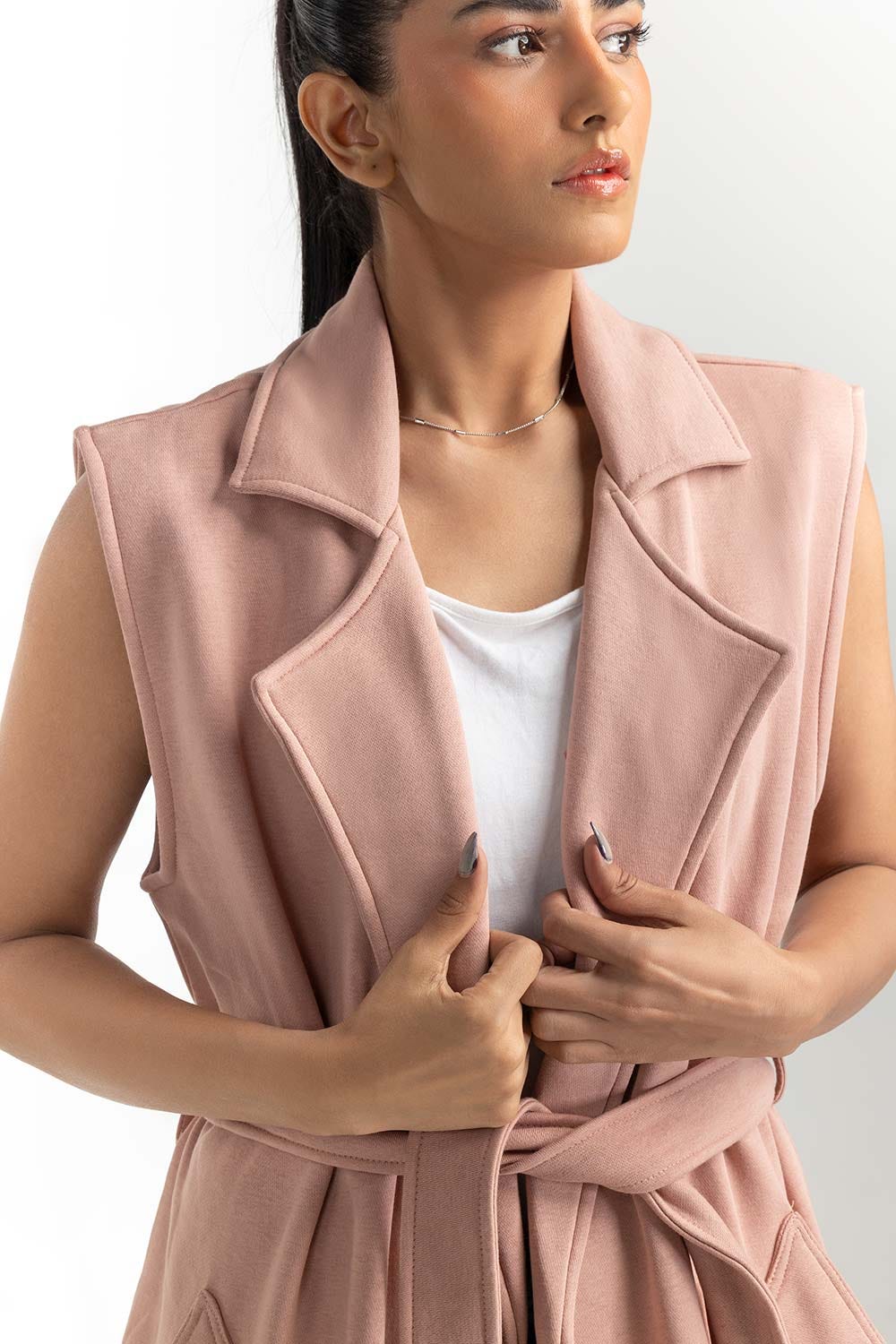 Salmon Sweatshirt Coat 224-212-027