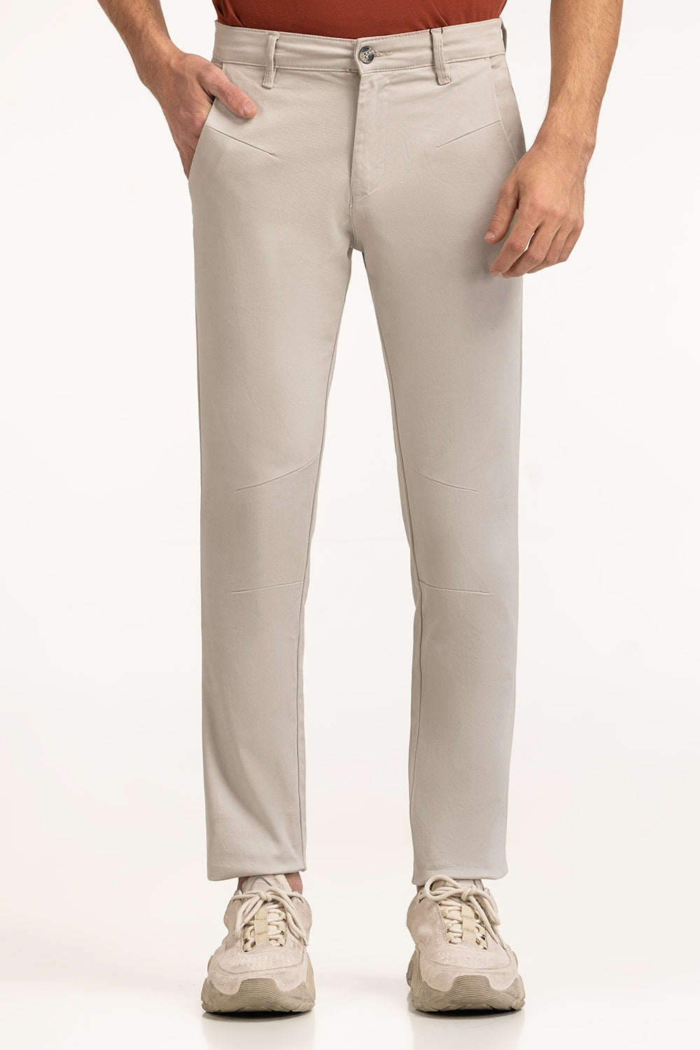 Plain Dyed Khaki Pants MN-TRC-WS24-021