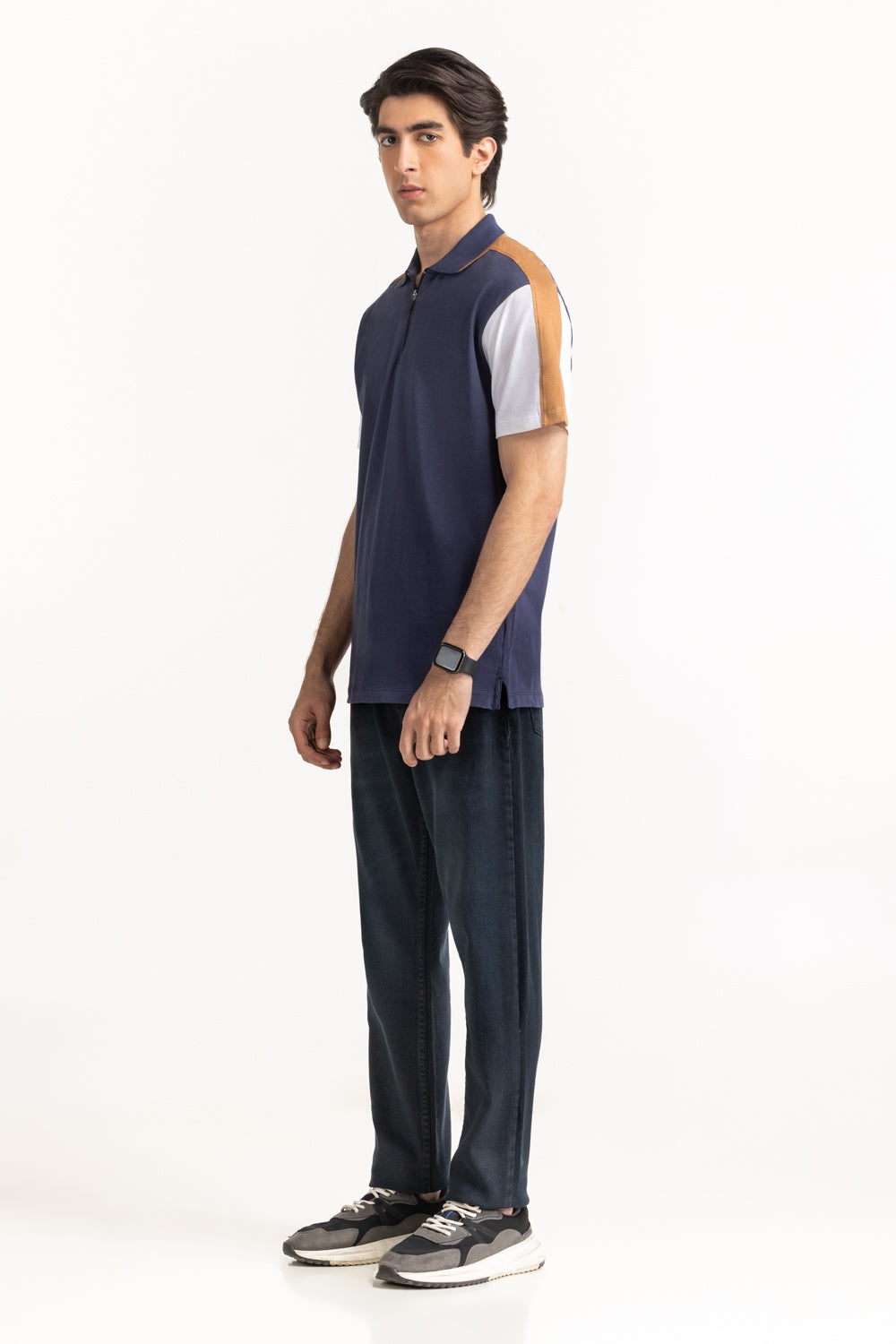 Color Block Zip Polo PS-FSHN24-253