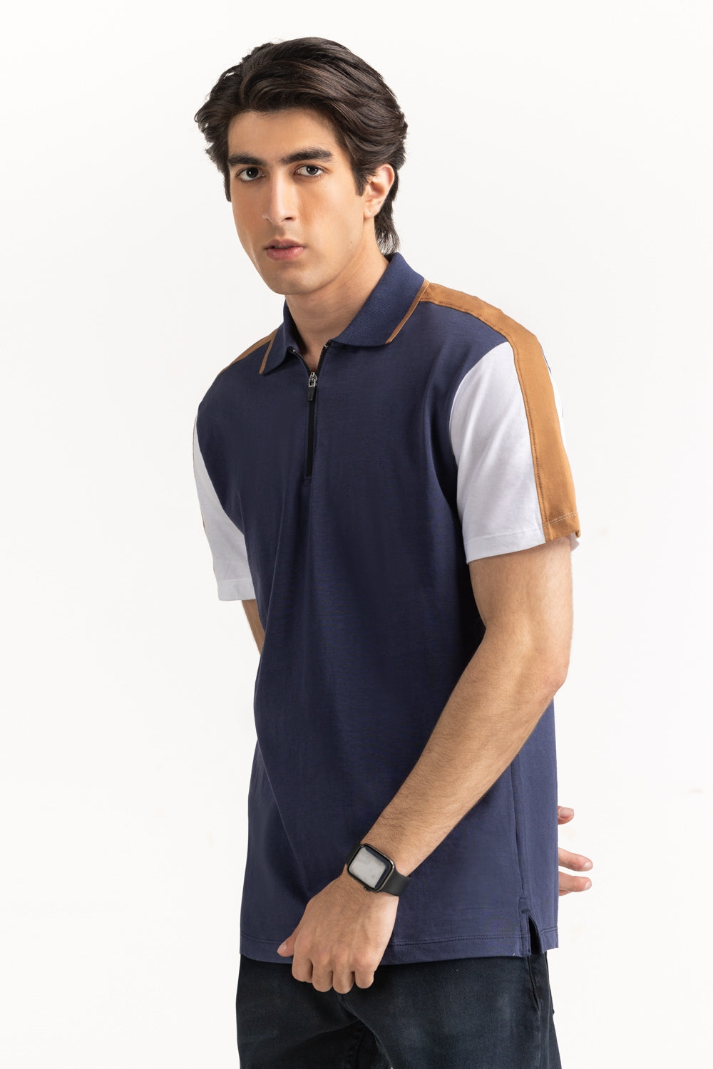 Color Block Zip Polo PS-FSHN24-253