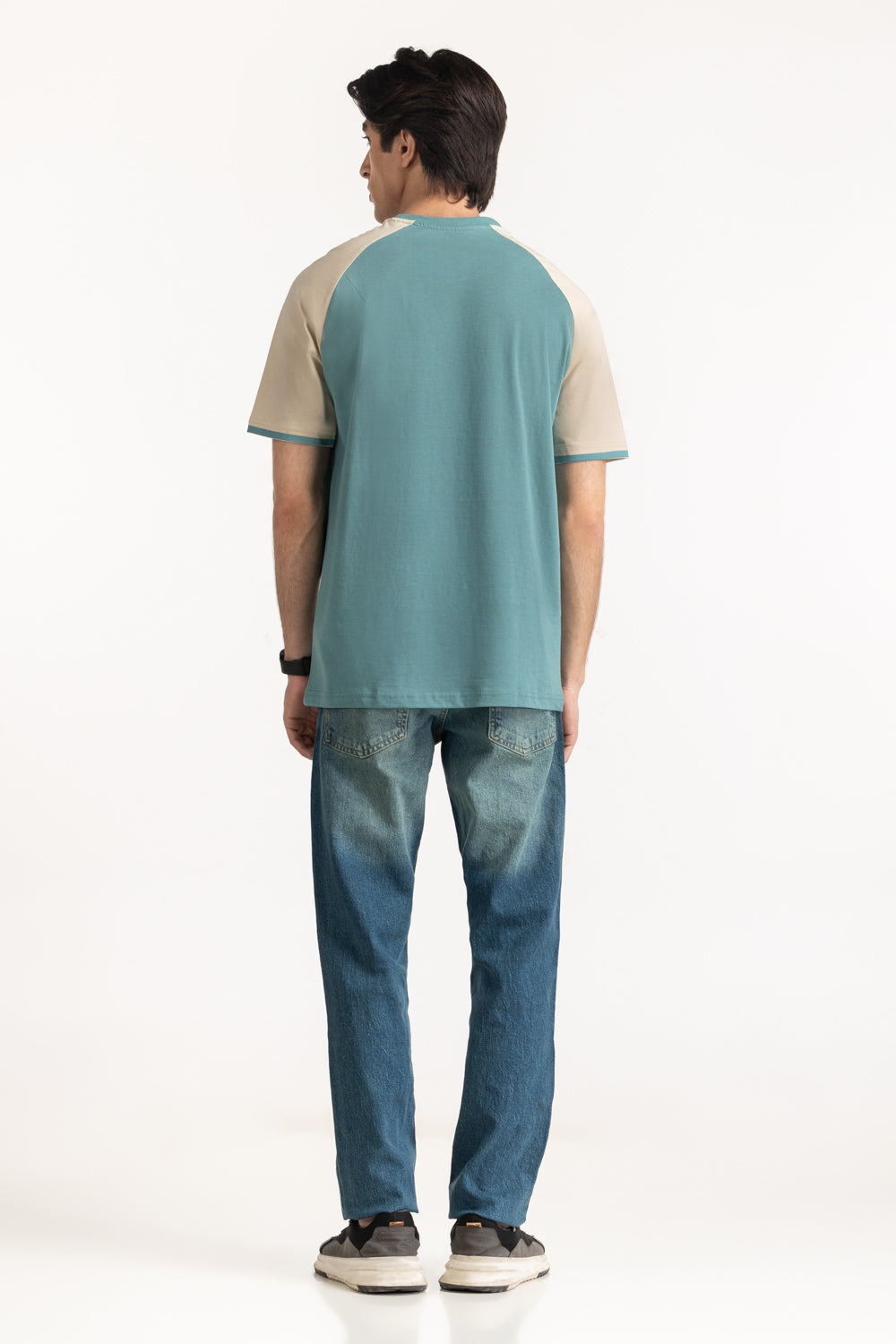 Raglan Sleeves Contrast Color T-Shirt MN-TS-SS25-019