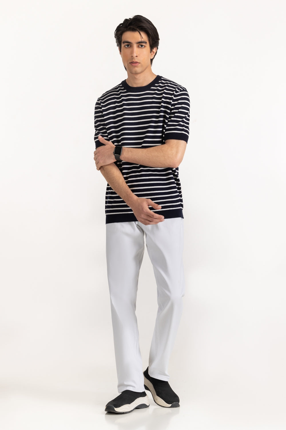 Sweater Knit Stripes T-Shirt MN-TS-SS25-202