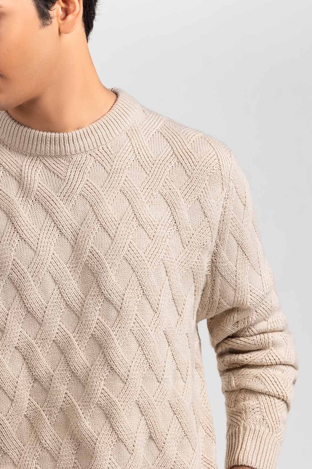 Sand Beige Fashion Sweater FS-SWT-ACR-FD-428-01