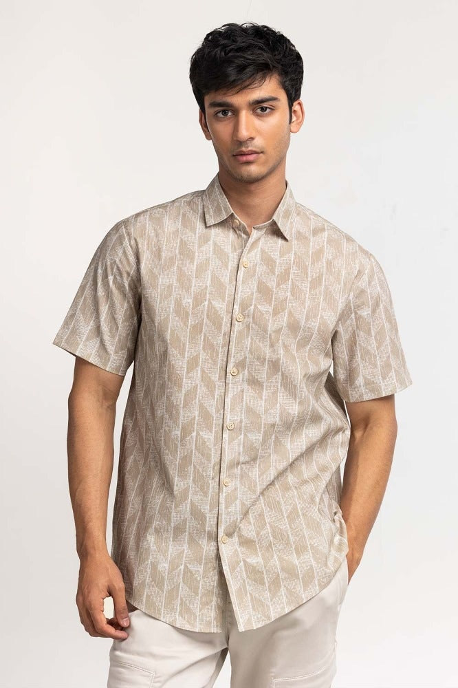 Sand Printed Casual Shirt MN-CS-SS24-026