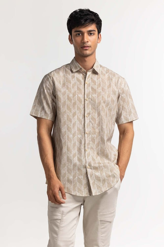 Sand Printed Casual Shirt MN-CS-SS24-026