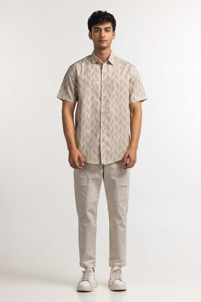 Sand Printed Casual Shirt MN-CS-SS24-026
