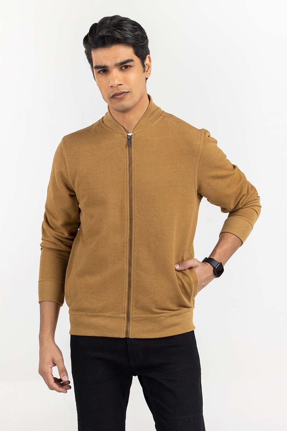 SANDY Mock Neck Zipper Jacket JKT-KNTMNZ22-011