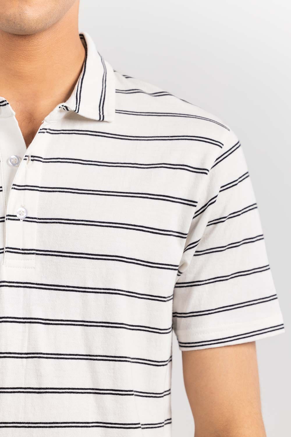 White Yarn Dyed Polo SJP-YD-D83
