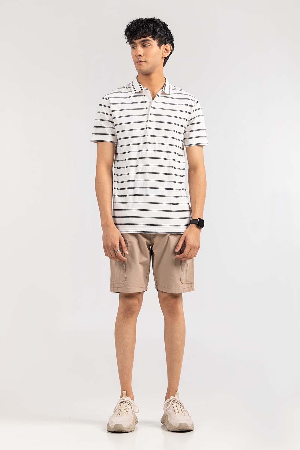 White Yarn Dyed Polo SJP-YD-D83