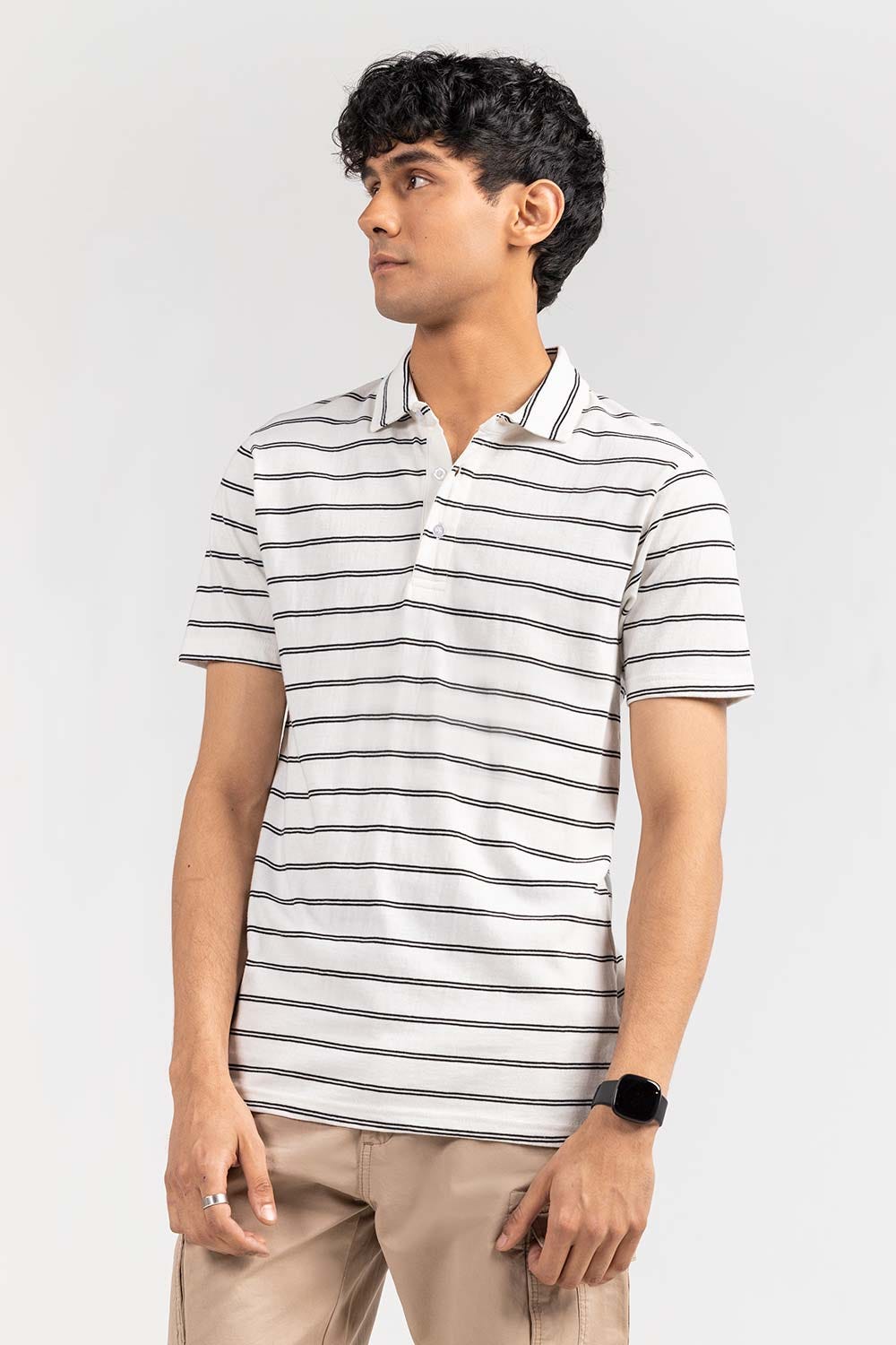 White Yarn Dyed Polo SJP-YD-D83