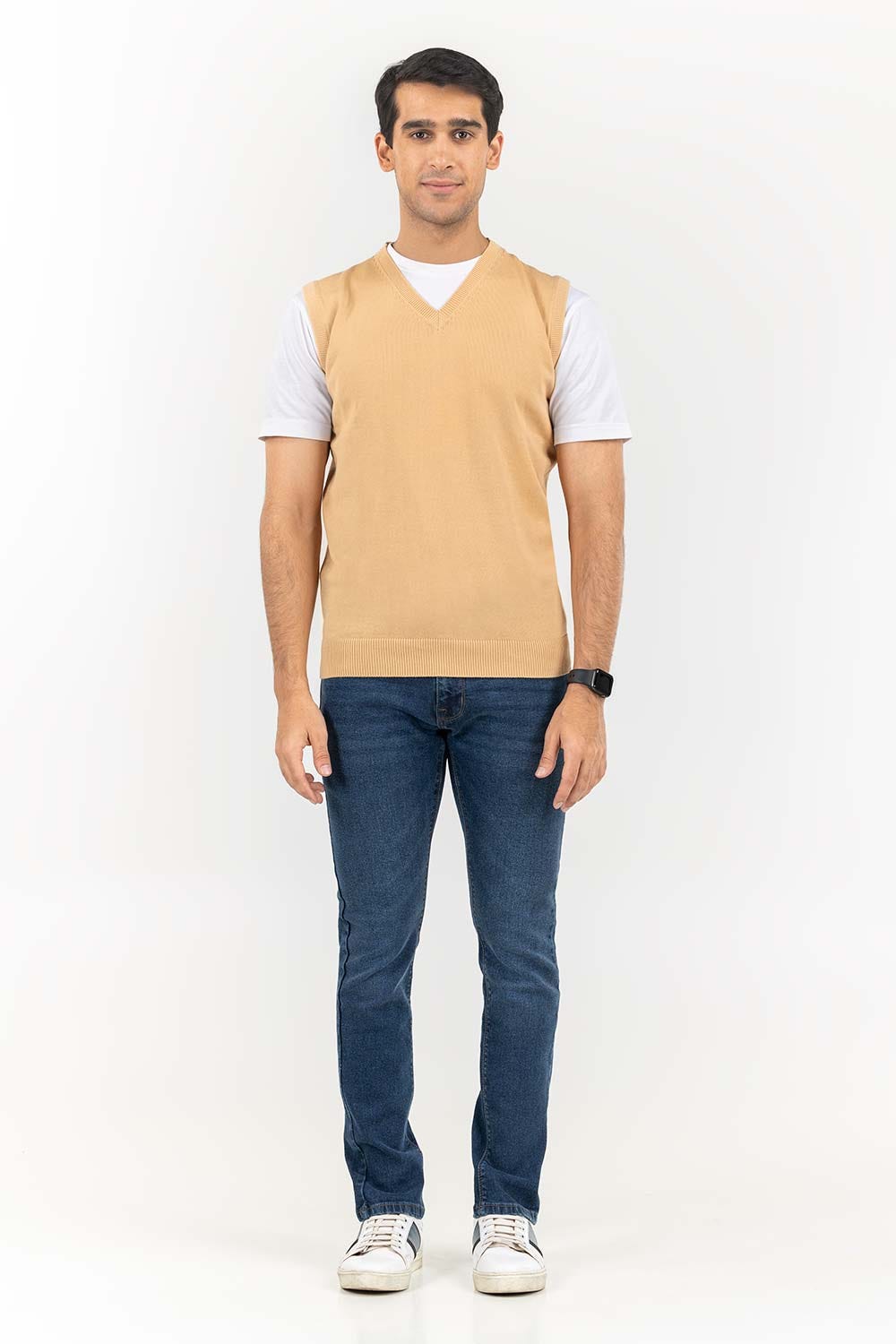 Skin Basic V Neck Sleeveless Sweater SWT-BSLVN-22-011