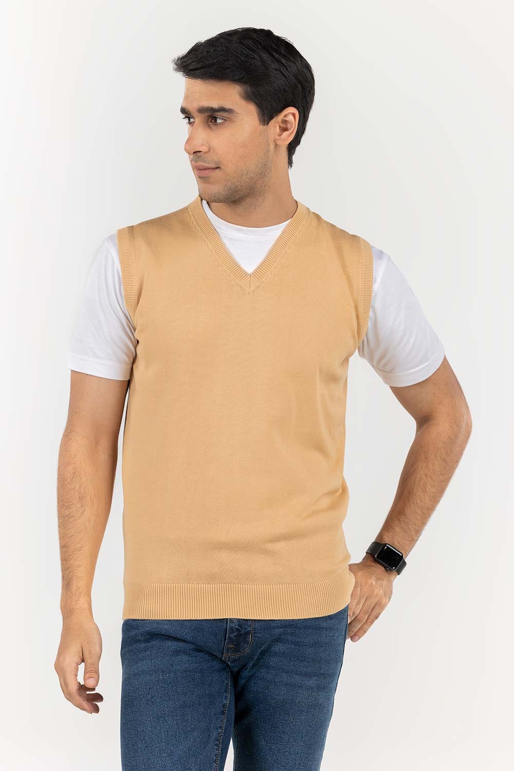 Skin Basic V Neck Sleeveless Sweater SWT-BSLVN-22-011