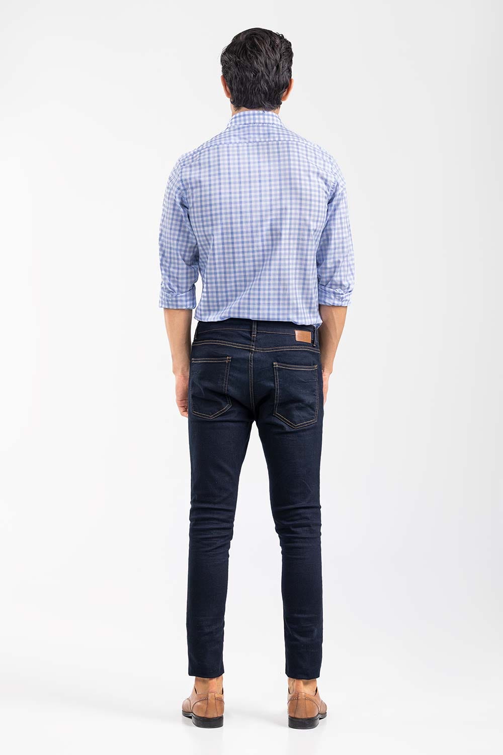 Sky Blue Checkered Smart Casual Shirt CM-YD-2901 SC