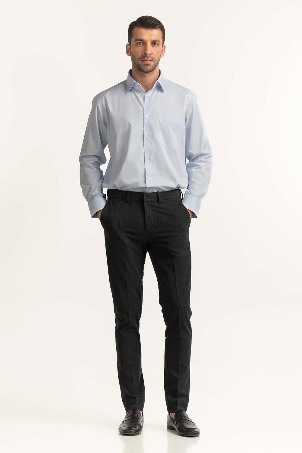 Sky Blue Self Textured Formal Shirt MN-FS-PD24-073