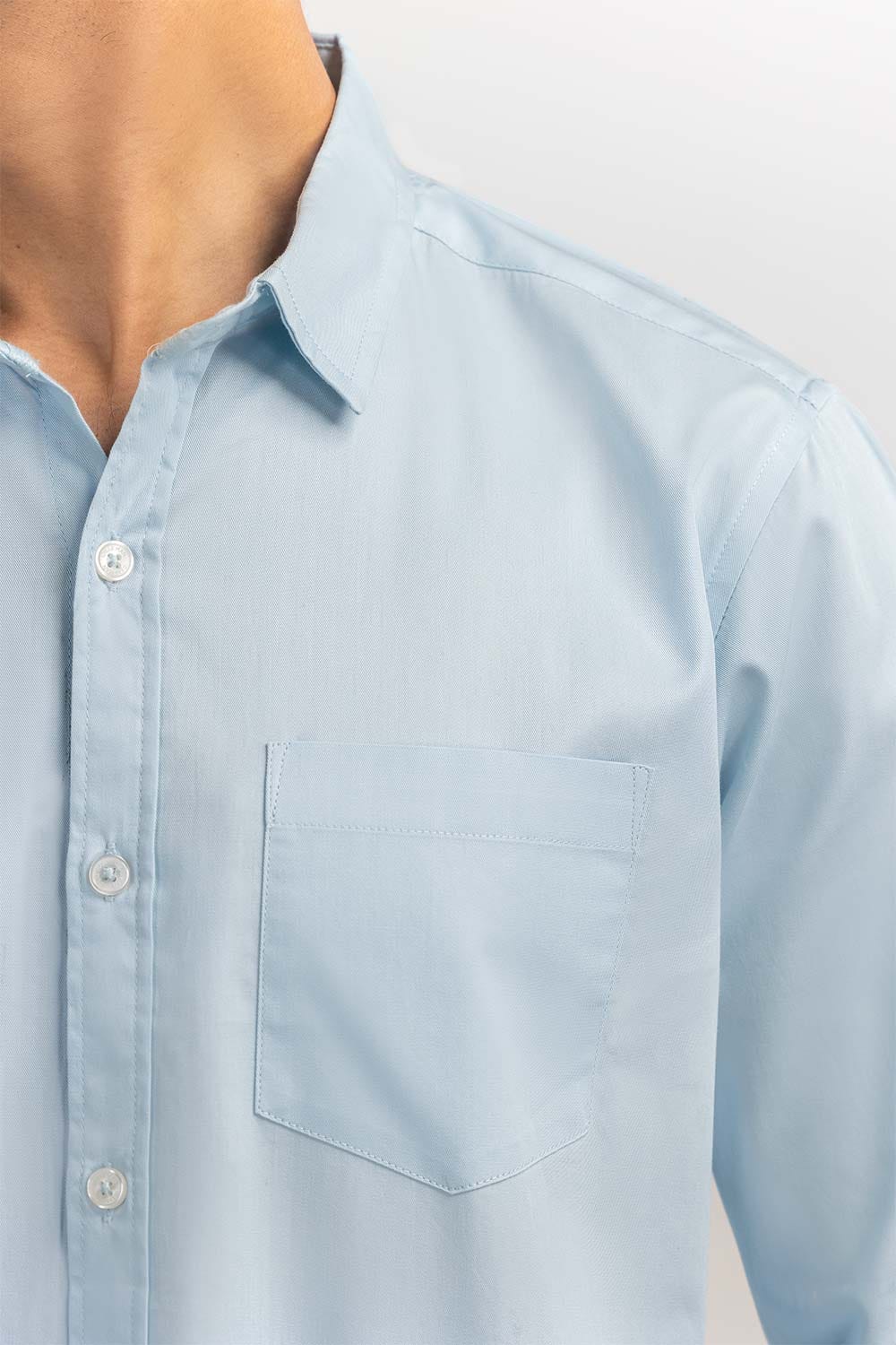 Sky Blue Solid Casual Shirt CS-PD22-006