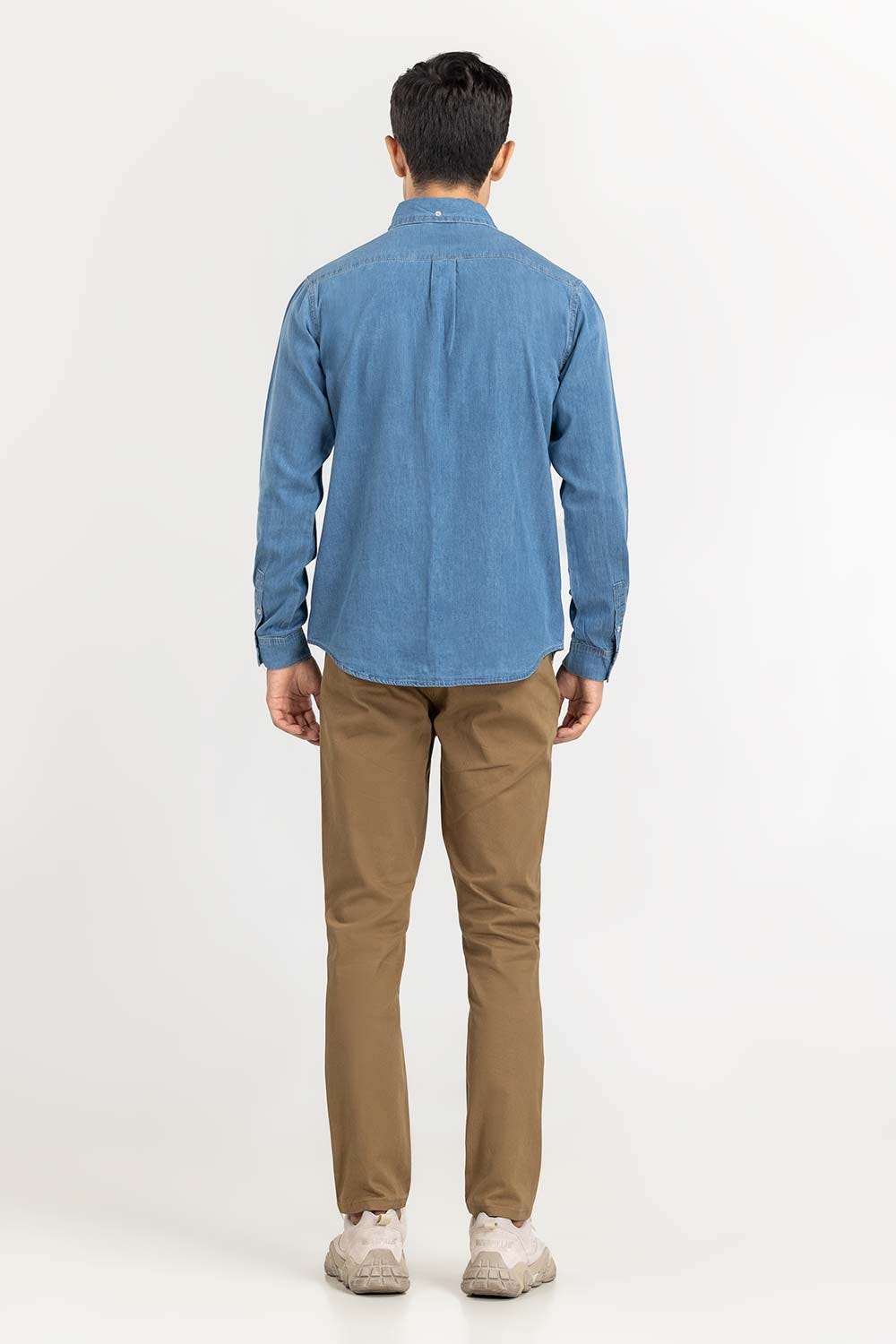 Sky Blue Yarn Dyed Casual Shirt M-DNM-S-011 CS