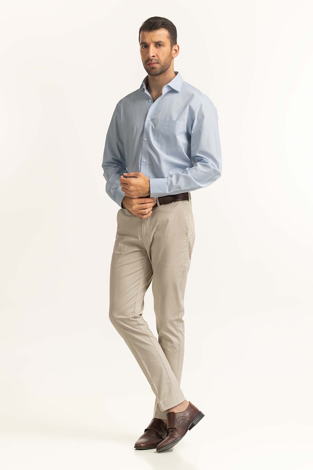 Sky White Stripe Formal Shirt MN-FS-YD24-089