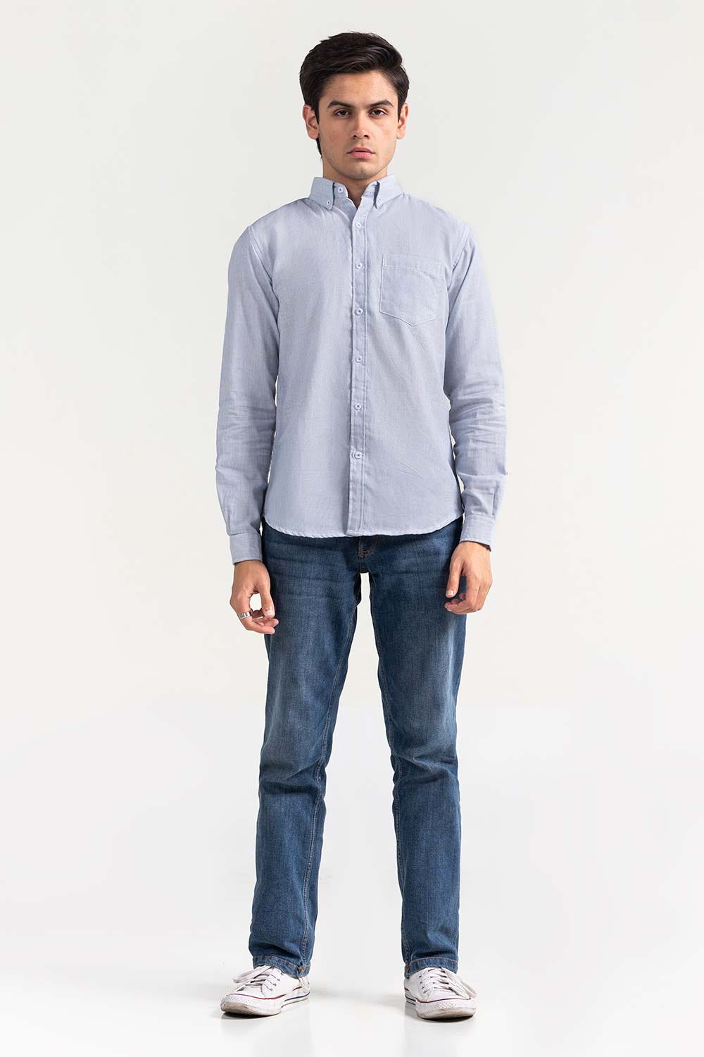 Sky White Striped Casual Shirt CM-YD-2968 CS