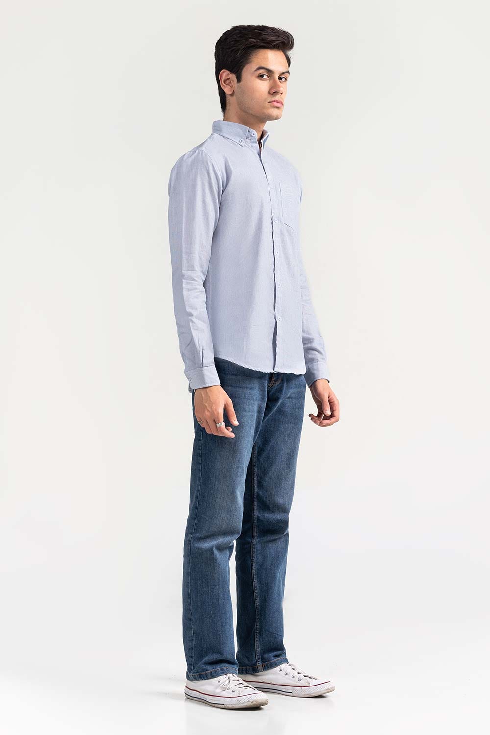 Sky White Striped Casual Shirt CM-YD-2968 CS