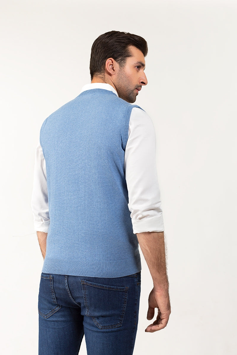 Blue Sleeveless Sweater SL-SWT-D17-04