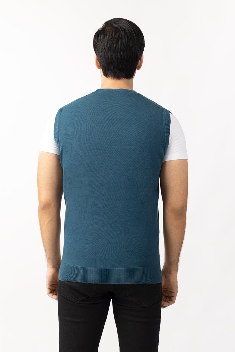 Teal Sleeveless Sweater SL-SWT-D18-02