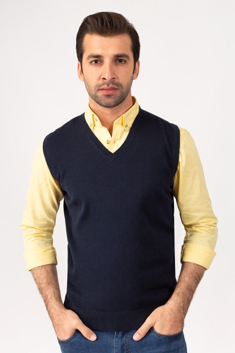 Navy Sleeveless Sweater SL-SWT-D18-04