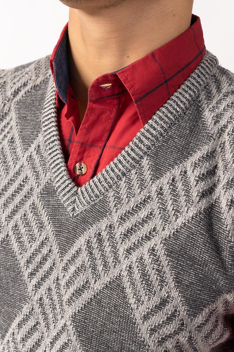 Charcoal Sleeveless Fashion Sweater SL-SWT-FD-17-01