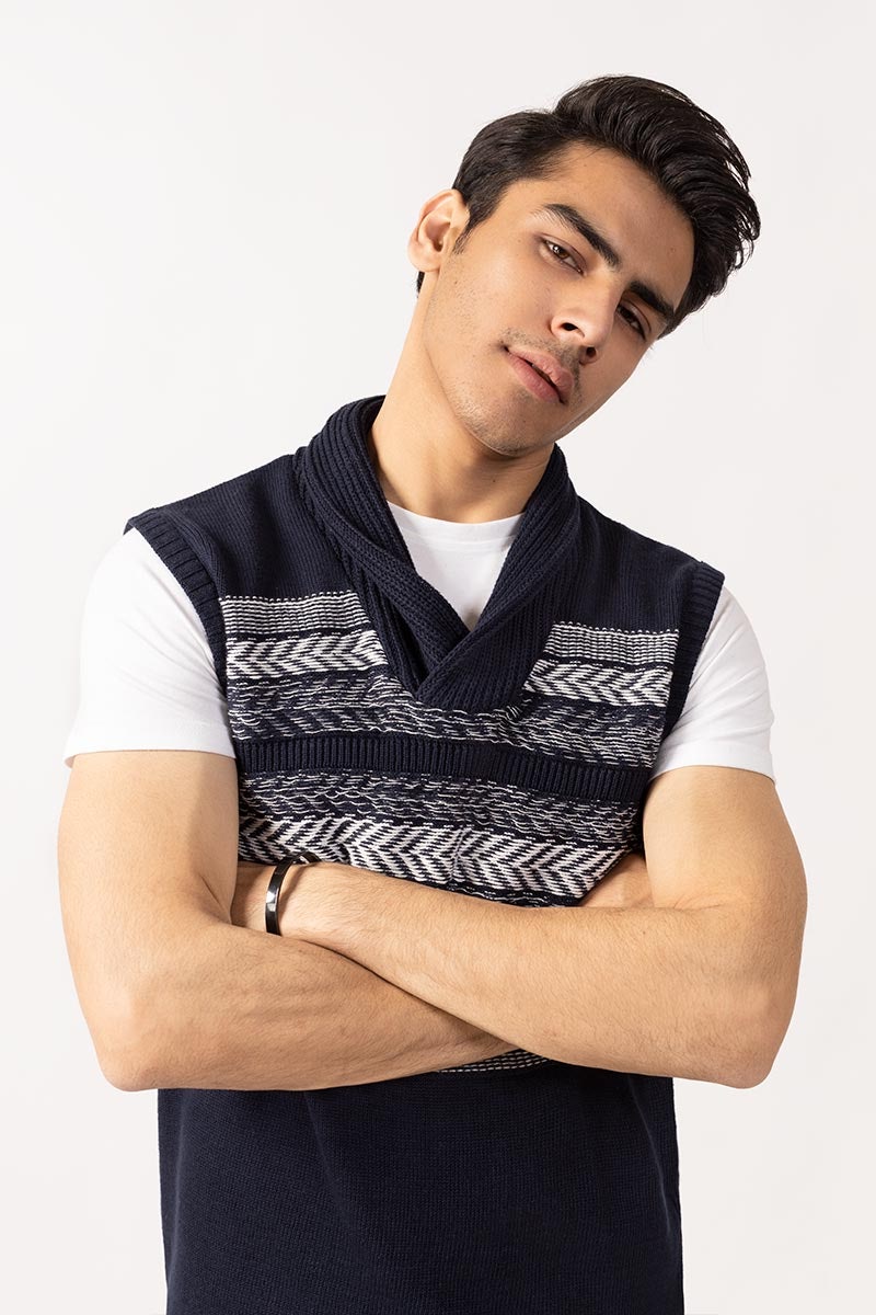 Navy Fashion Sweater SL-SWT-FD-18-01