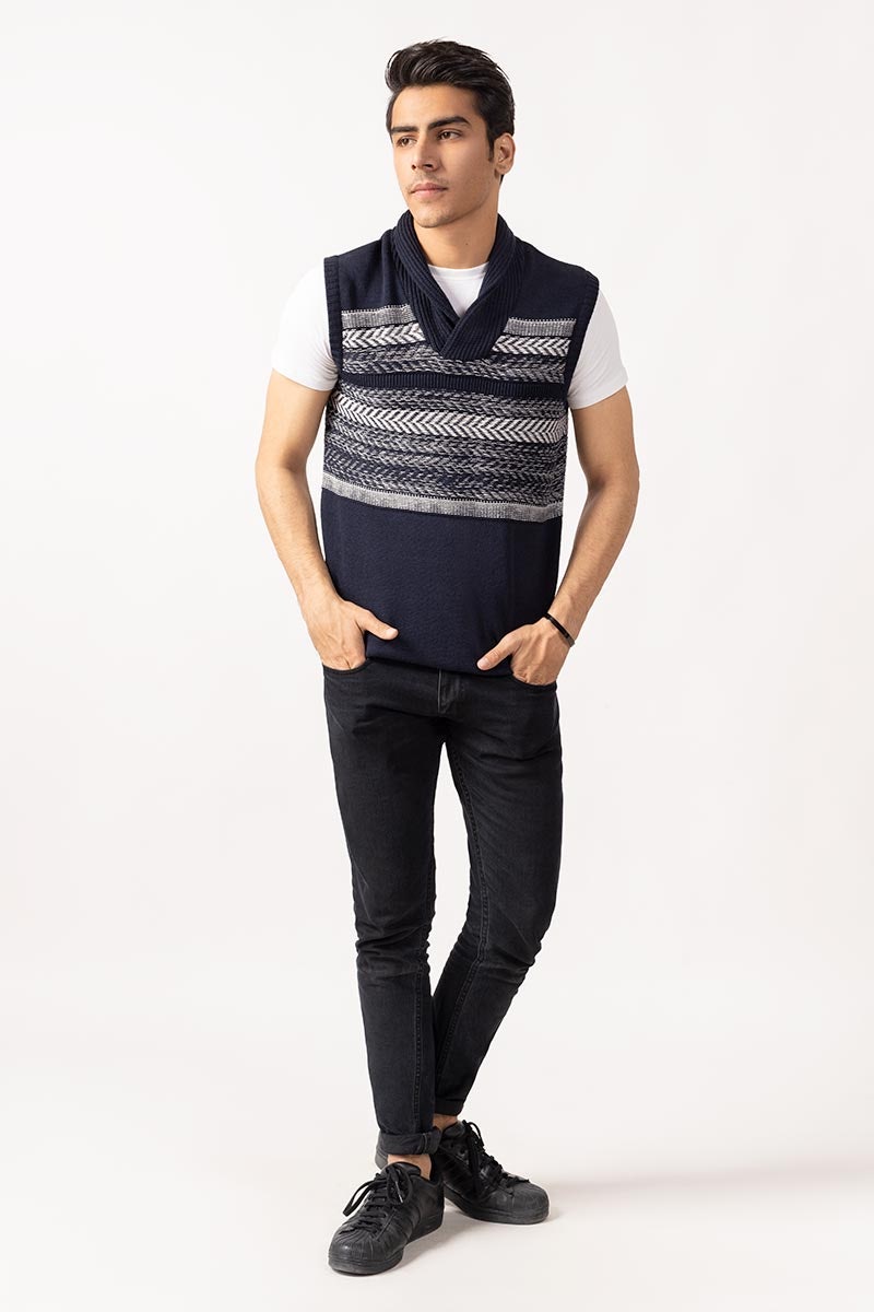 Navy Fashion Sweater SL-SWT-FD-18-01