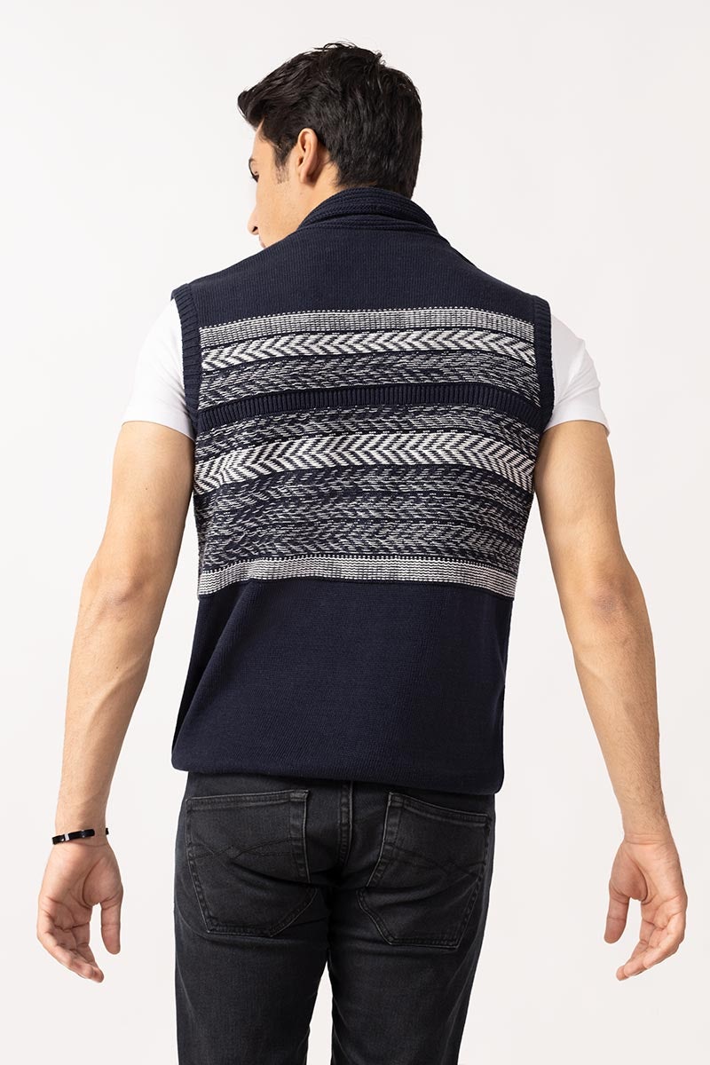 Navy Fashion Sweater SL-SWT-FD-18-01