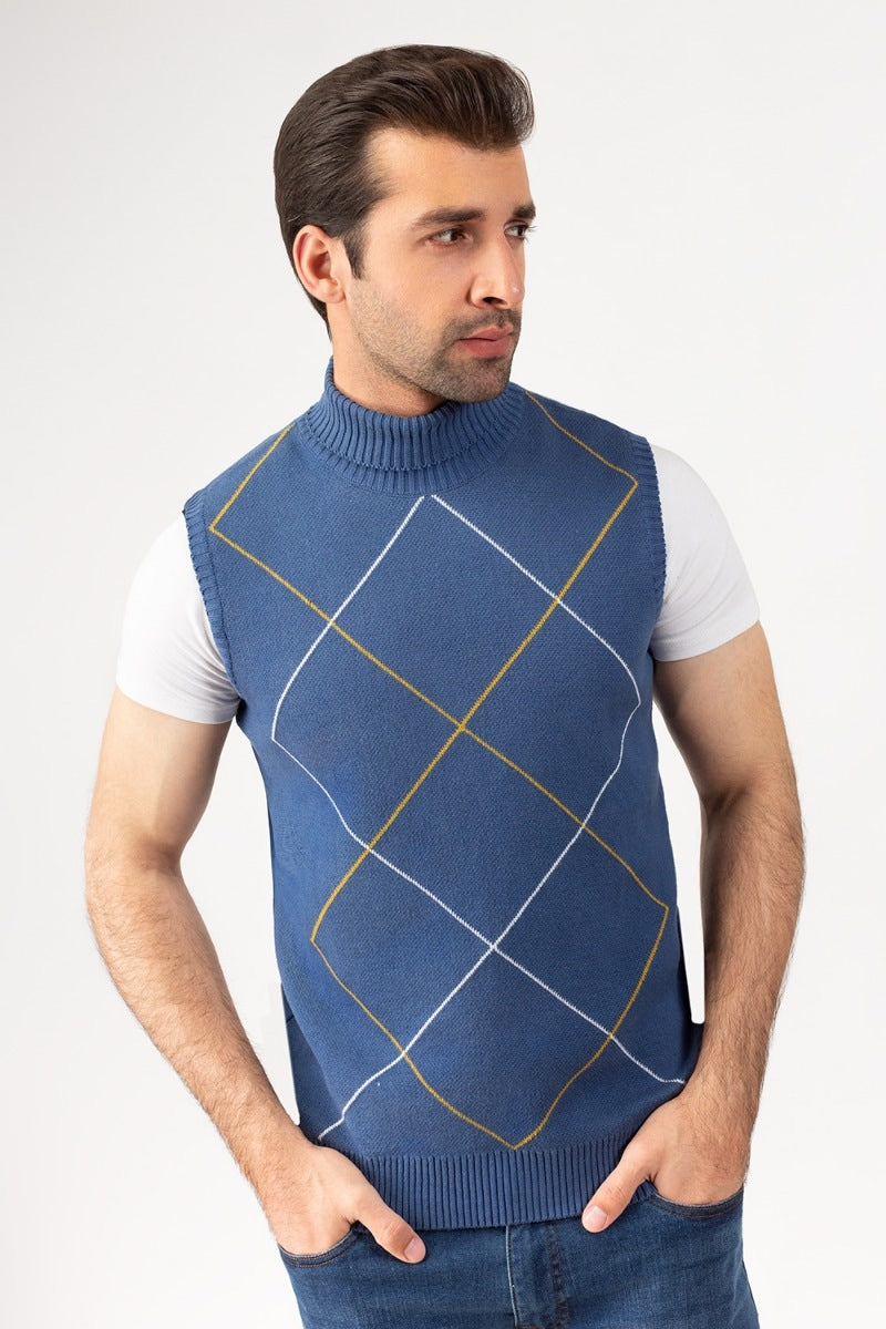 Indigo Sleeveless Fashion Sweater SL-SWT-FD-20-01