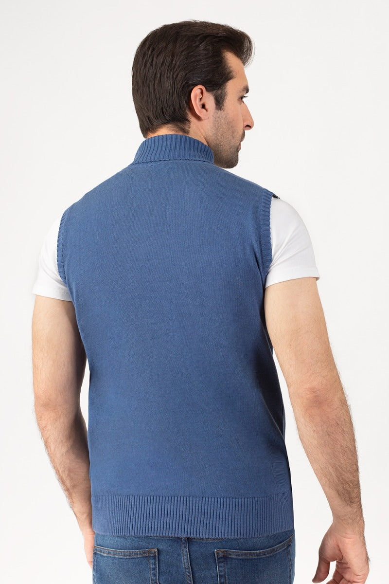 Indigo Sleeveless Fashion Sweater SL-SWT-FD-20-01