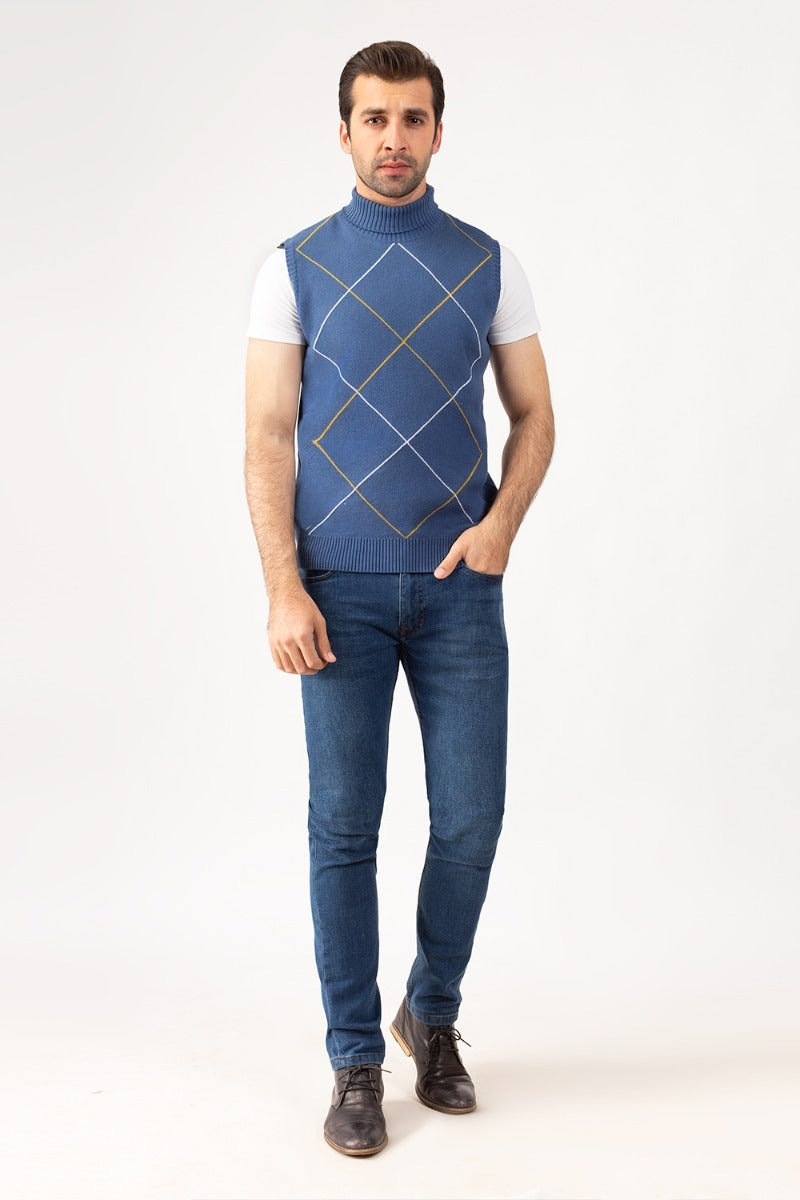 Indigo Sleeveless Fashion Sweater SL-SWT-FD-20-01