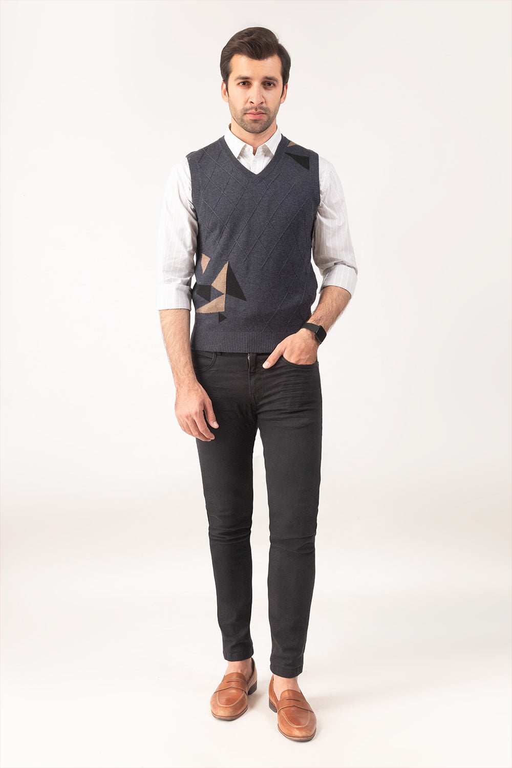 Black Sleeveless Fashion Sweater SL-SWT-FD-27-04