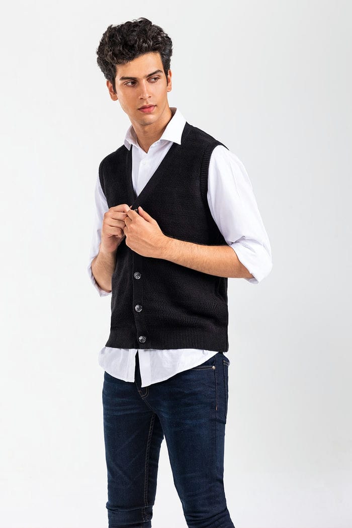 Black Fashion Sweater SL-SWT-FD-35-01