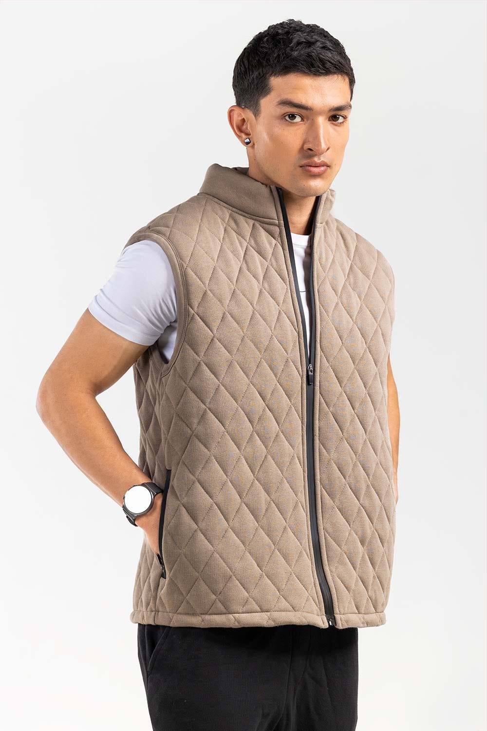 Stone Mock Neck Vest Jacket JKT-MNV-D26-01
