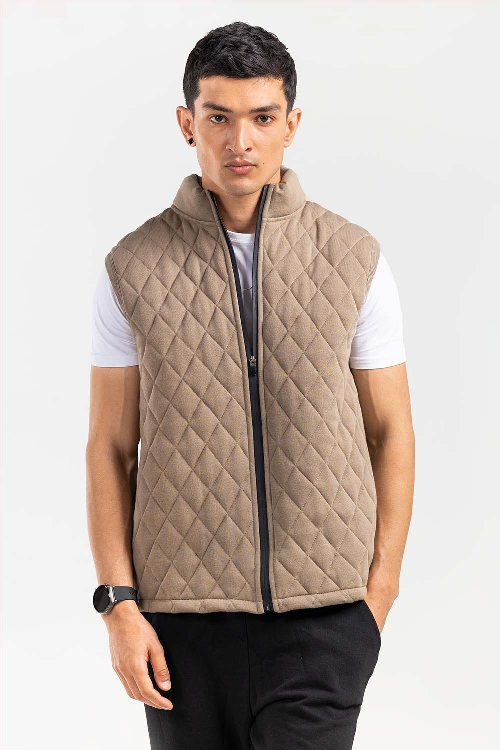 Stone Mock Neck Vest Jacket JKT-MNV-D26-01