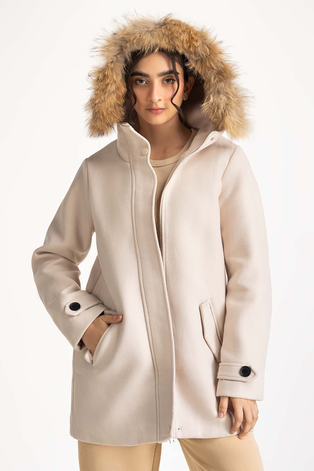 Suede Hooded Jacket WM-JKT-WS24-019