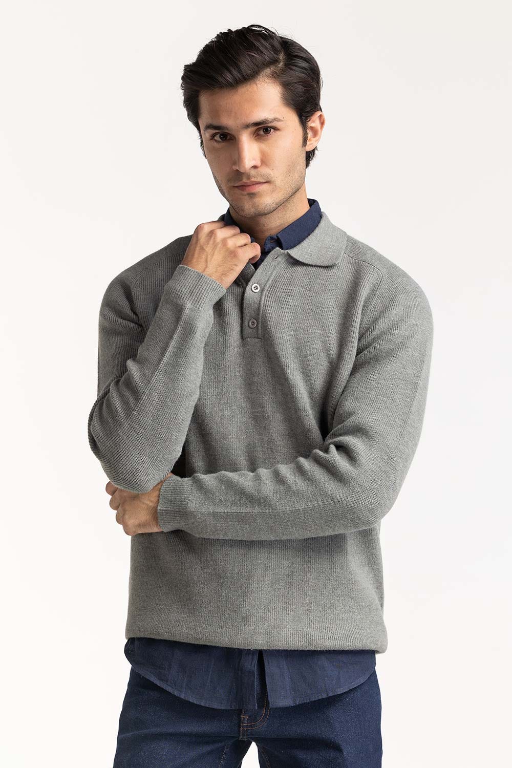 Sweater Knit Polo MN-PSW-WS24-002