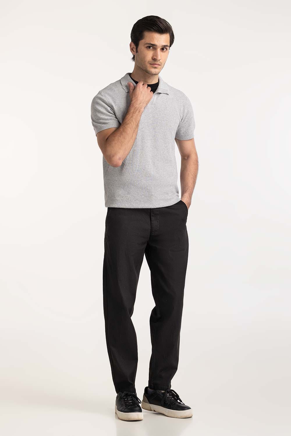 Sweater Knit Polo MN-PSW-WS24-008