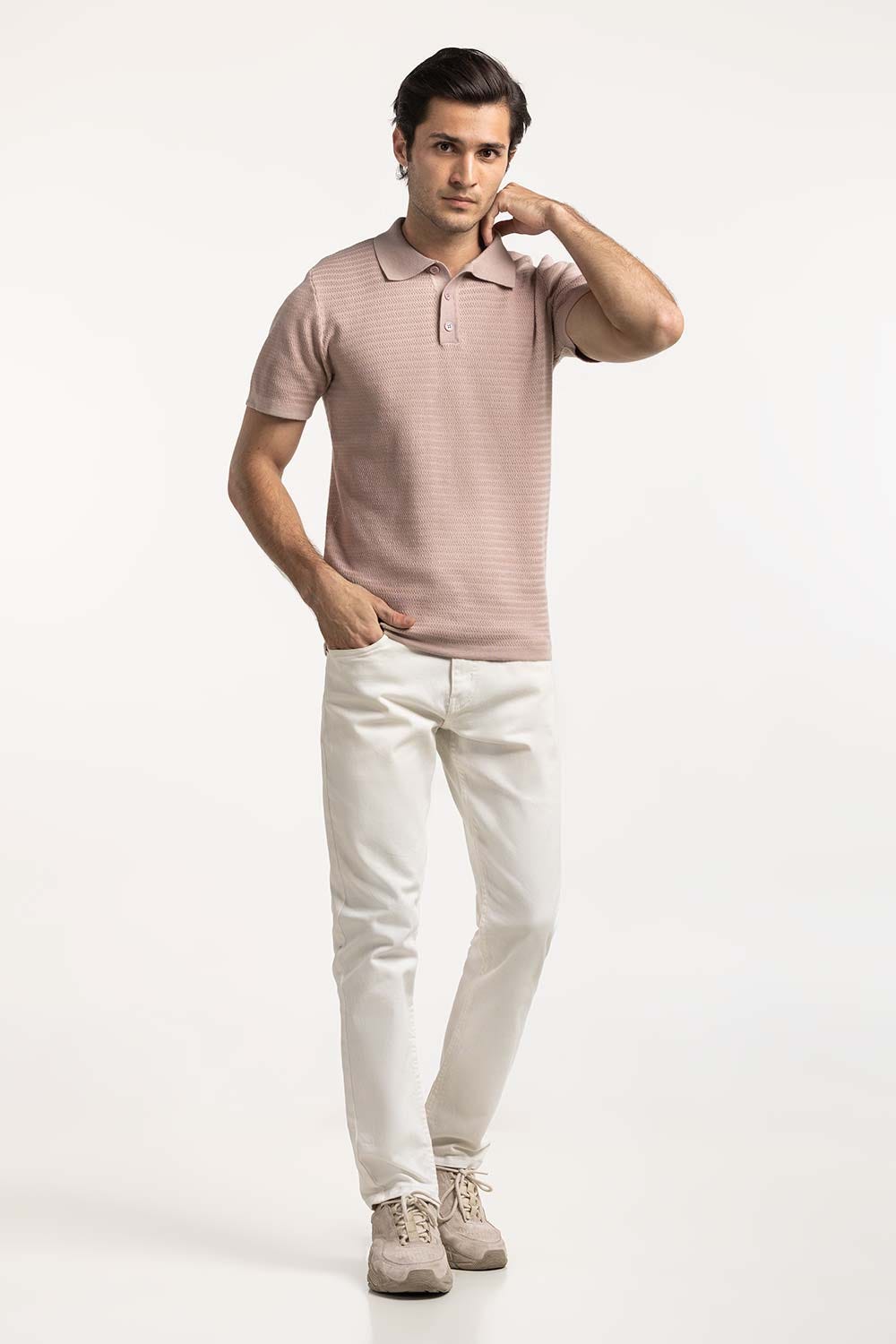 Sweater Knit Textured Polo MN-PSW-WS24-013