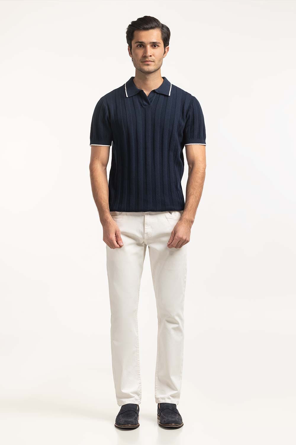 Sweater Knit Textured Polo MN-PSW-WS24-014