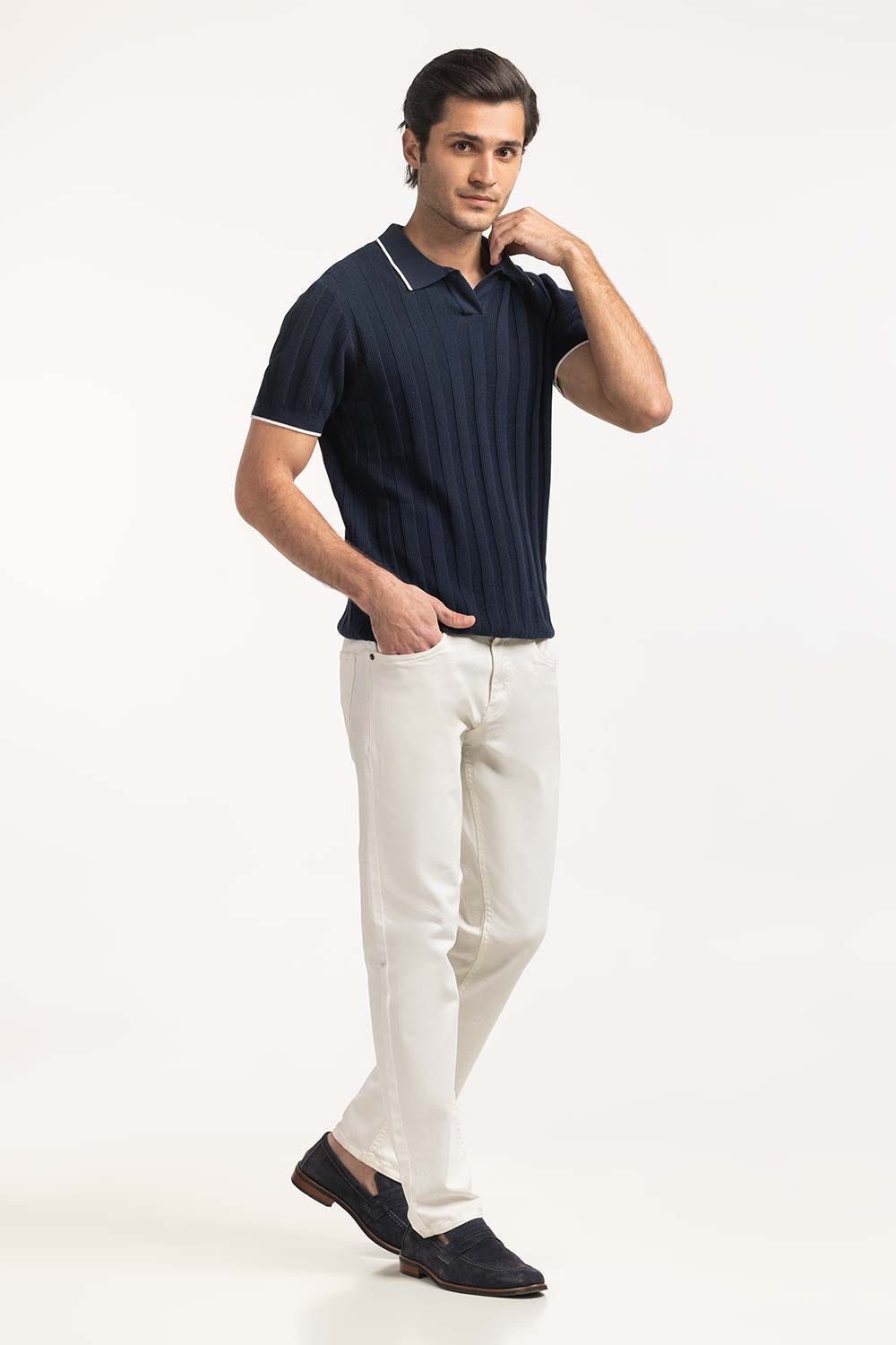 Sweater Knit Textured Polo MN-PSW-WS24-014