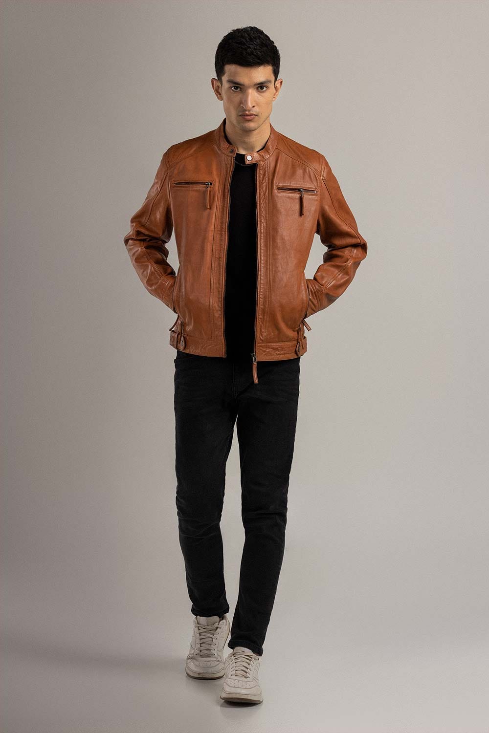 Tan Fashion Jacket JKT-LETH-D44-02